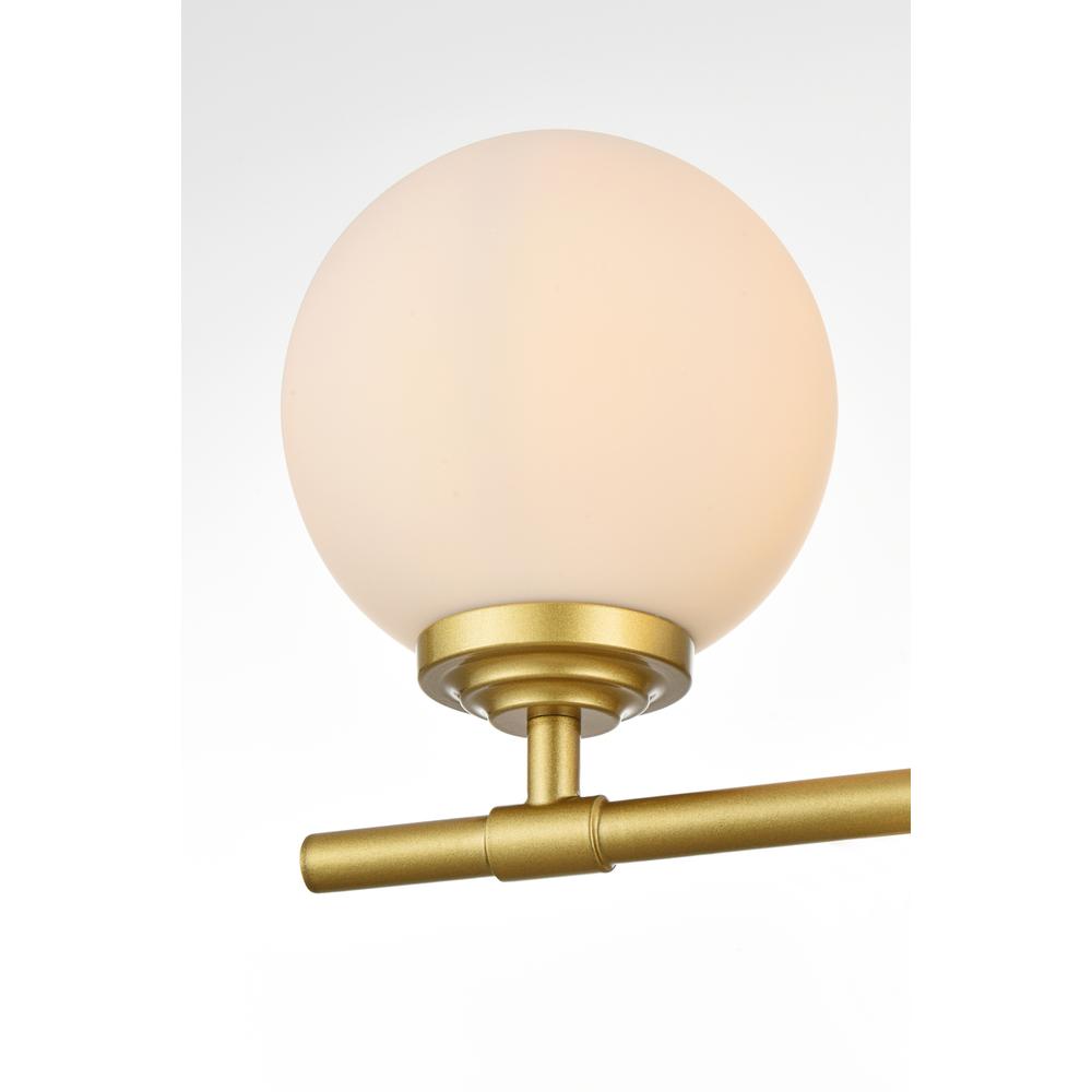 Ansley 4 Light Brass And Frosted White Bath Sconce. Picture 3