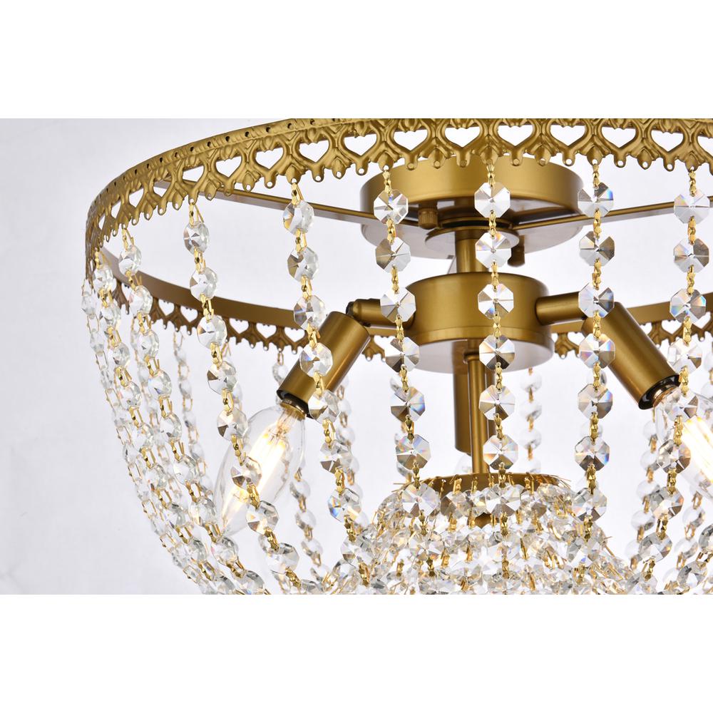 Kylie 16 Inch Flush Mount In Brass. Picture 4