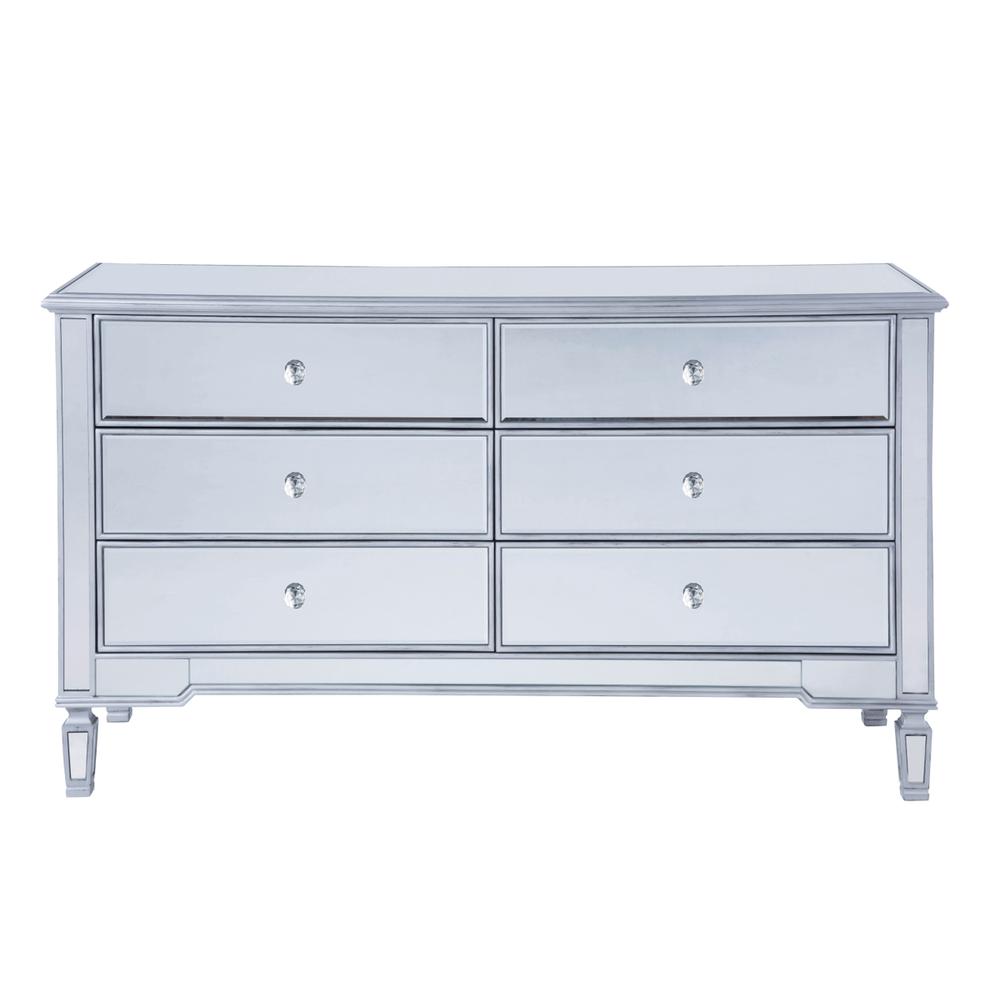 6 Drawers Cabinet 60 In. X 20 In. X 34 In. In Silver Paint. Picture 1