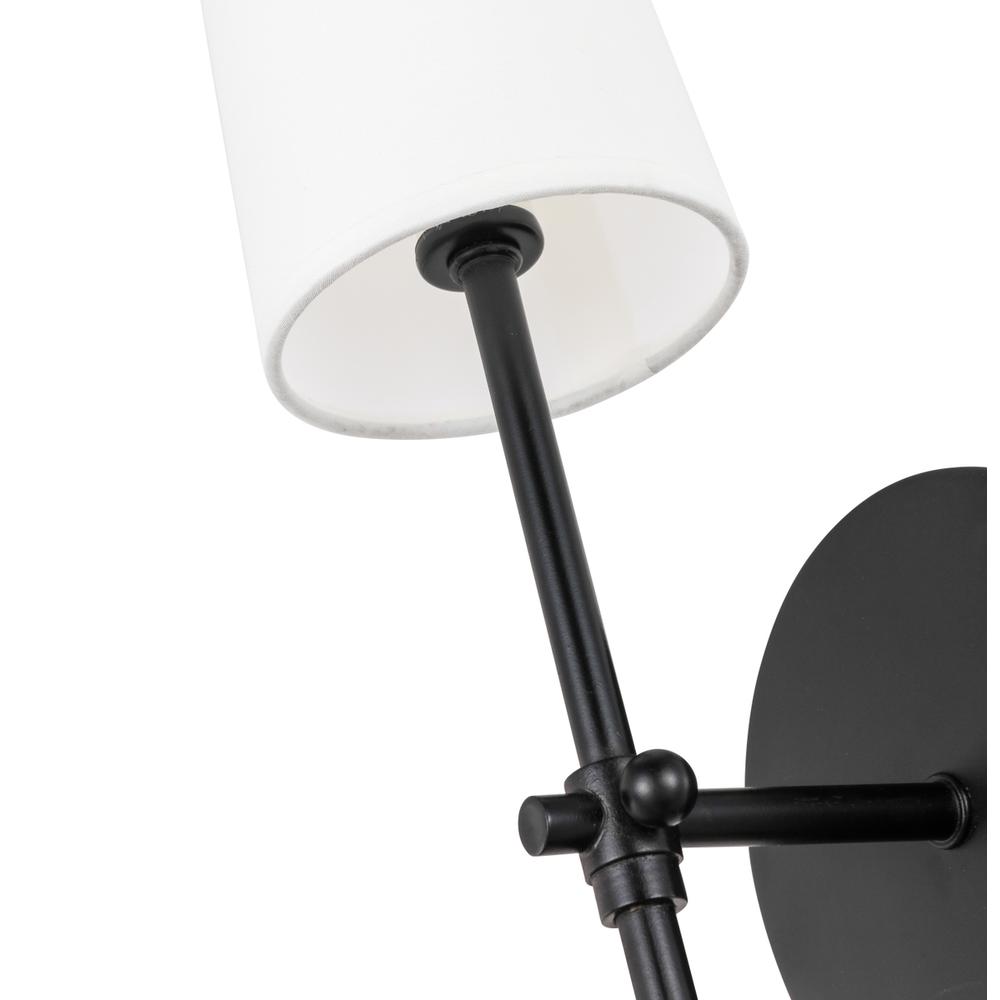 Mel 1 Light Black And White Shade Wall Sconce. Picture 11