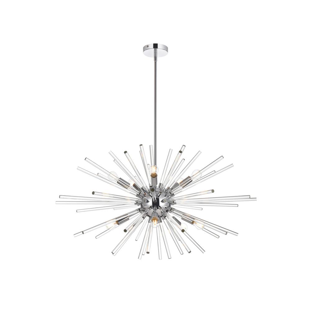 Sienna 36 Inch Crystal Rod Pendant In Chrome. Picture 1