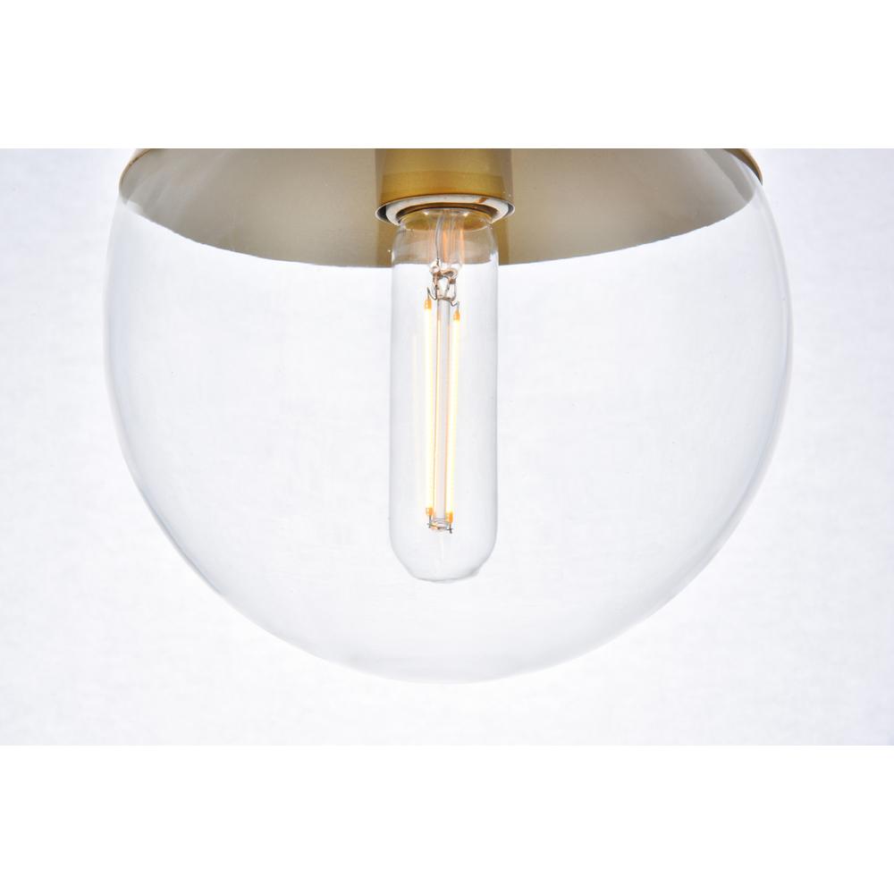 Eclipse 1 Light Brass Pendant With Clear Glass. Picture 5
