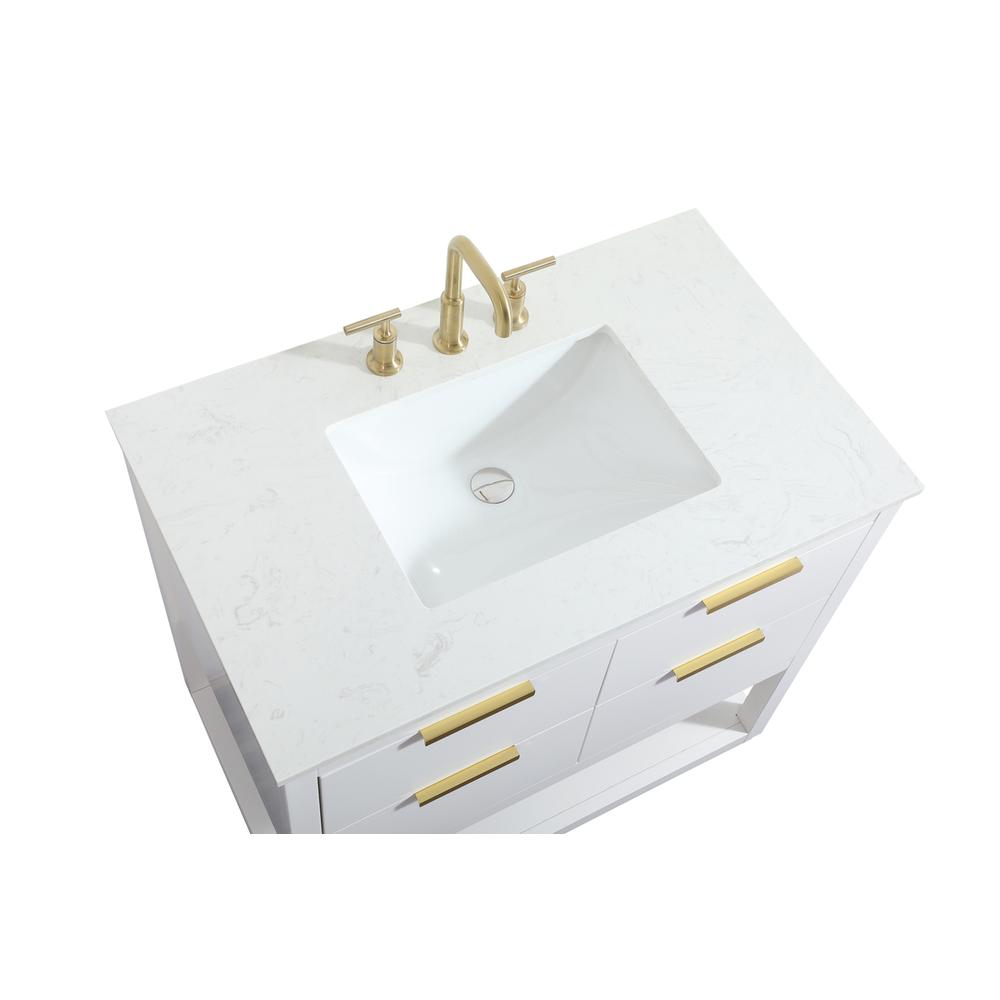 36 Inch Single Bathroom Vanity In White. Picture 10