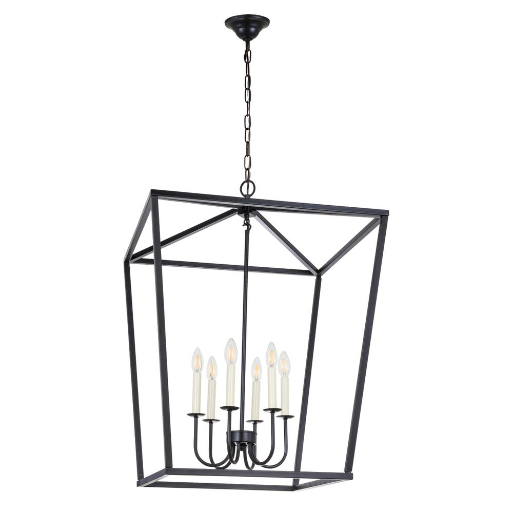 Maddox 6 Light Black Chandelier. Picture 4