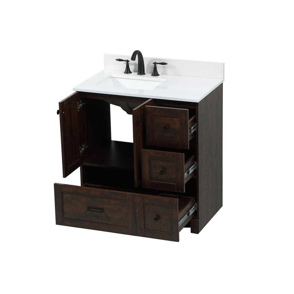 32 Inch Single Bathroom Vanity In Expresso With Backsplash. Picture 9
