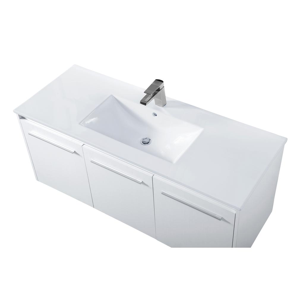 48 Inch  Single Bathroom Floating Vanity In White. Picture 10