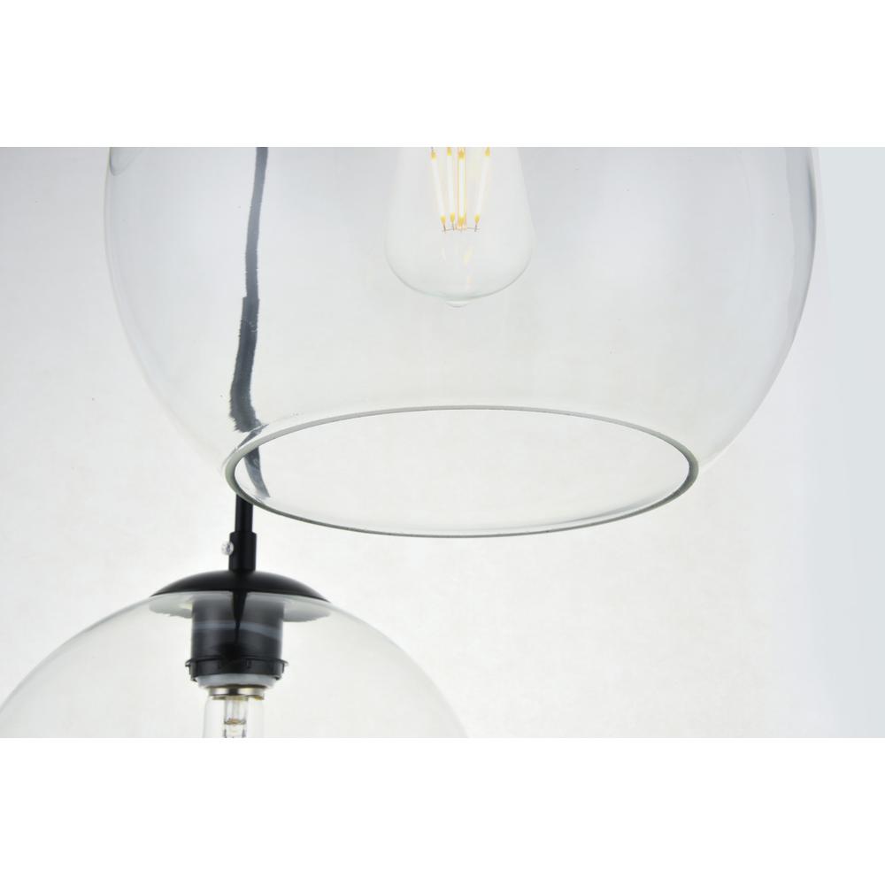 Baxter 3 Lights Black Pendant With Clear Glass. Picture 5