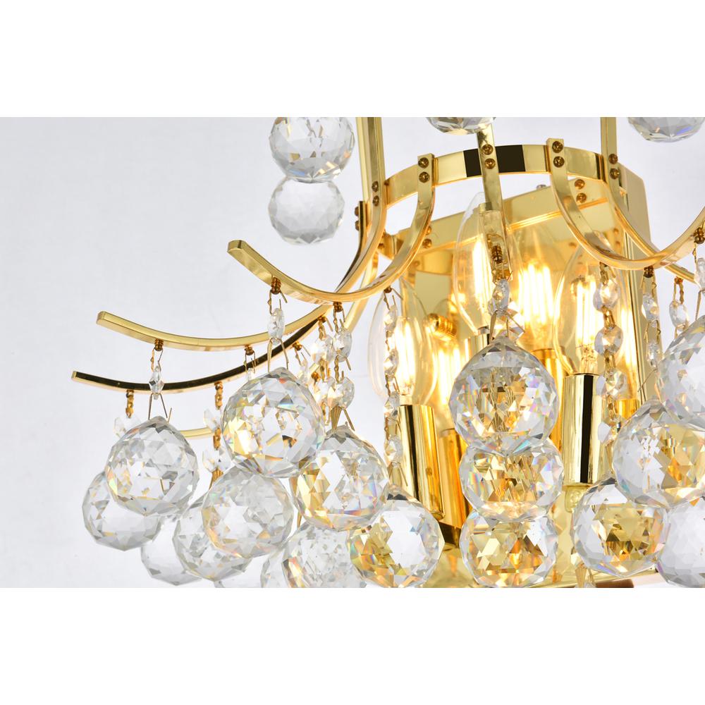 Toureg 3 Light Gold Wall Sconce Clear Royal Cut Crystal. Picture 3