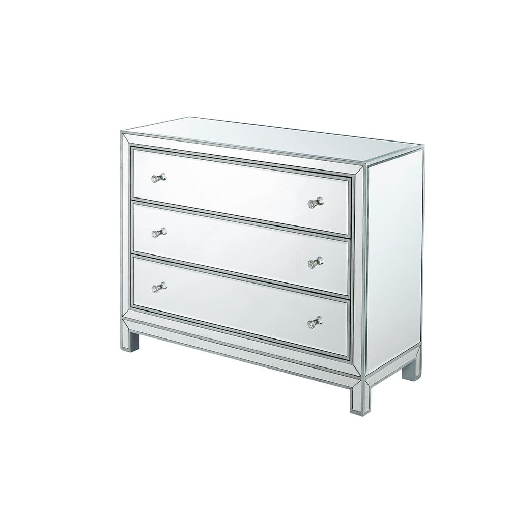 Chest 3 Drawers 40In. W X 16In. D X 32In. H In Antique Silver Paint. Picture 11