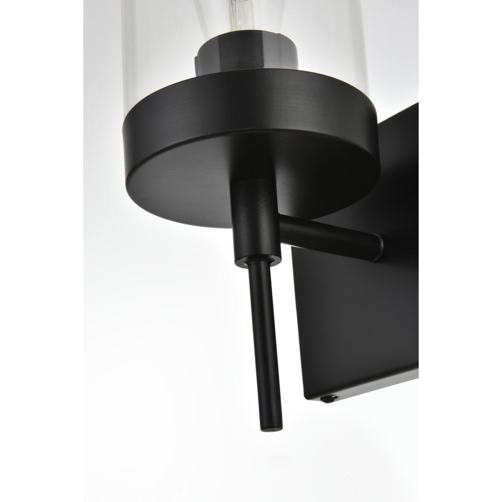 Benny 1 Light Black And Clear Bath Sconce. Picture 4