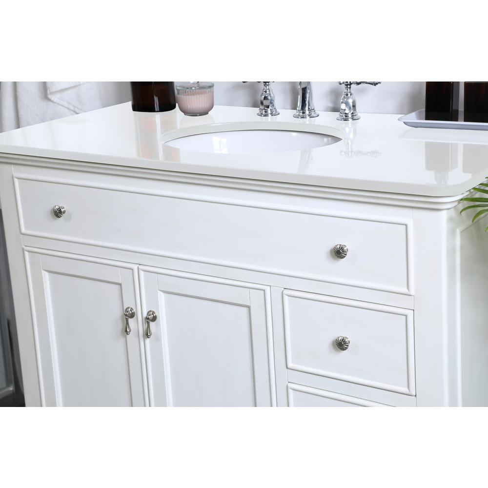 42 Inch Single Bathroom Vanity In Antique White. Picture 5