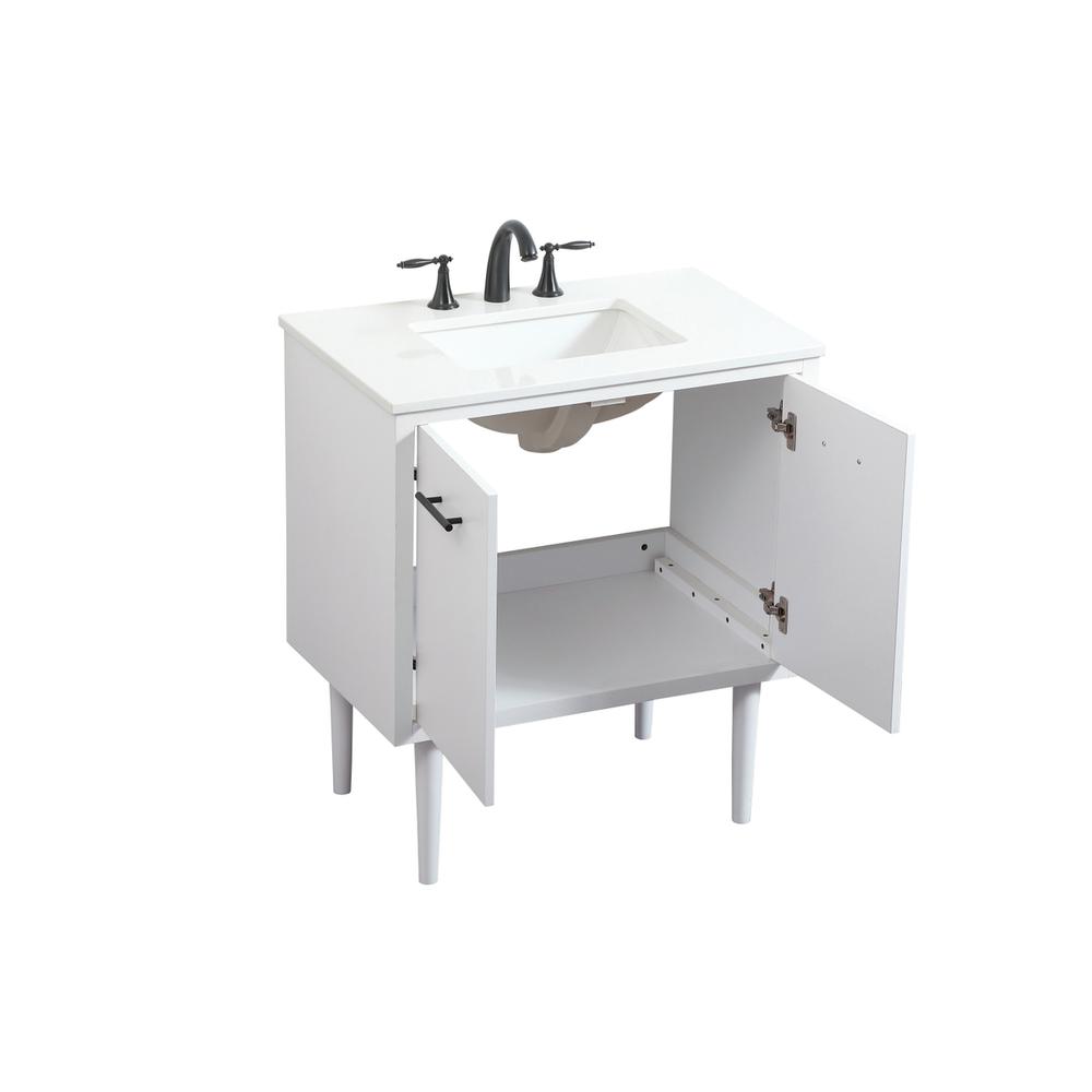 30 Inch Single Bathroom Vanity In White. Picture 12