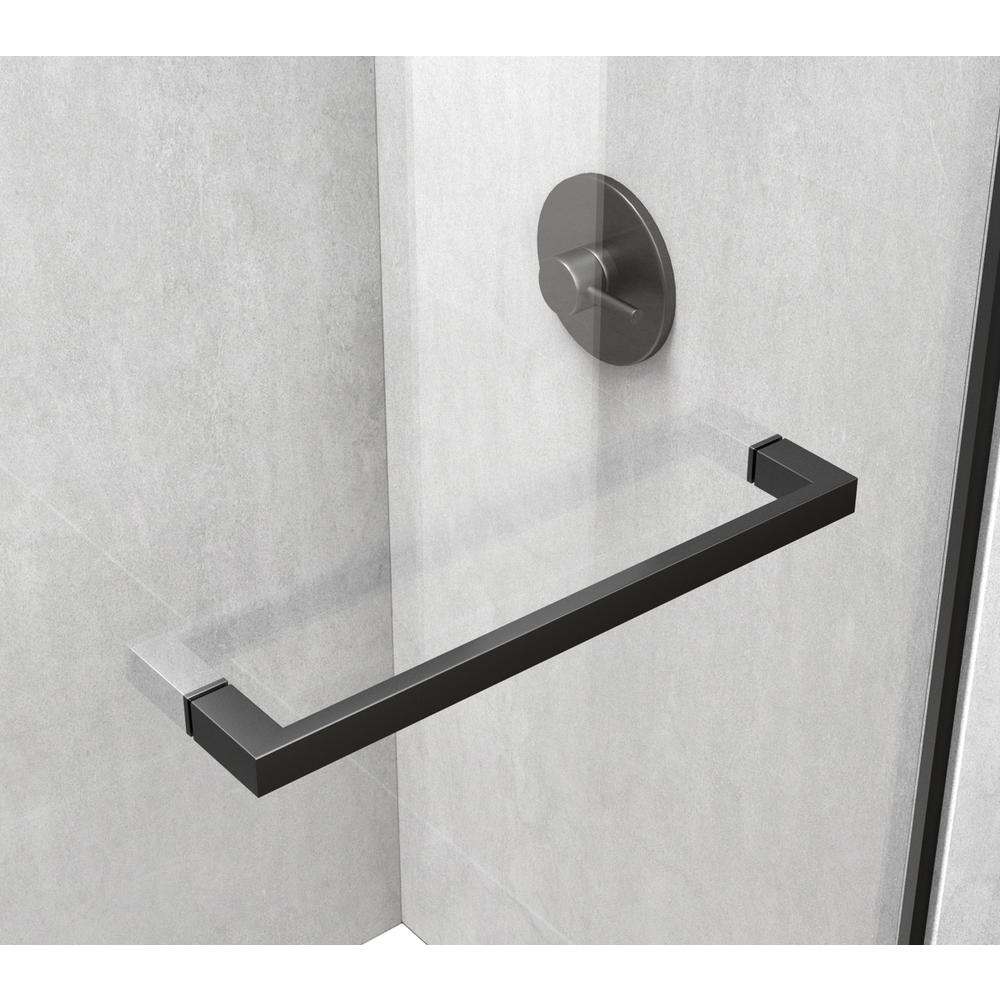 Frameless Shower Door 60 X 76 Matte Black. Picture 8