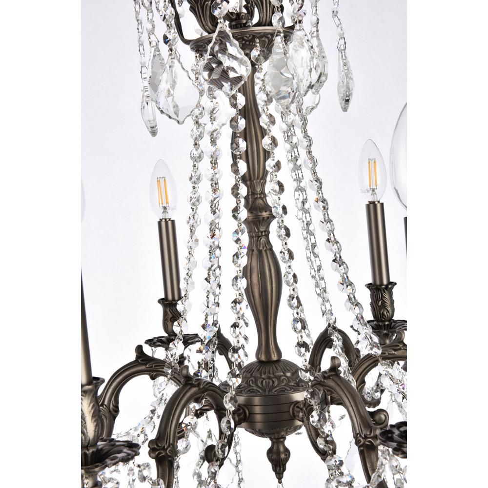 Rosalia 6 Light Pewter Chandelier Clear Royal Cut Crystal. Picture 5