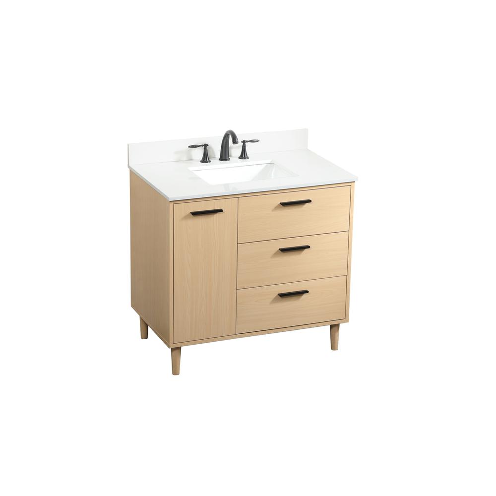 36 Inch Bathroom Vanity In Maple With Backsplash. Picture 8