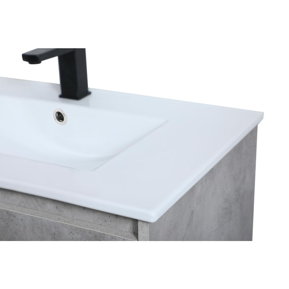 30 Inch  Single Bathroom Vanity In Concrete Grey. Picture 10