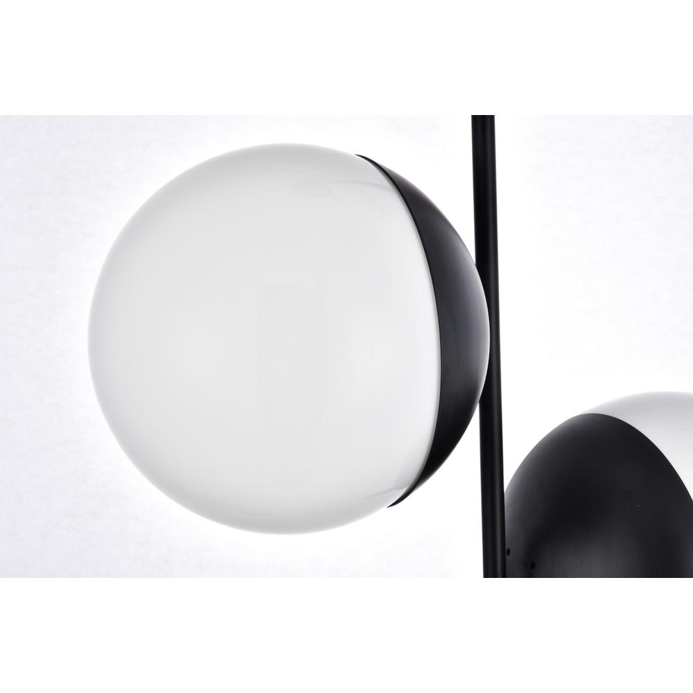 Eclipse 2 Lights Black Pendant With Frosted White Glass. Picture 3