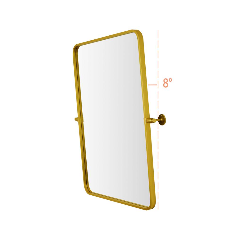Soft Corner Pivot Mirror 24X32 Inch In Gold. Picture 7
