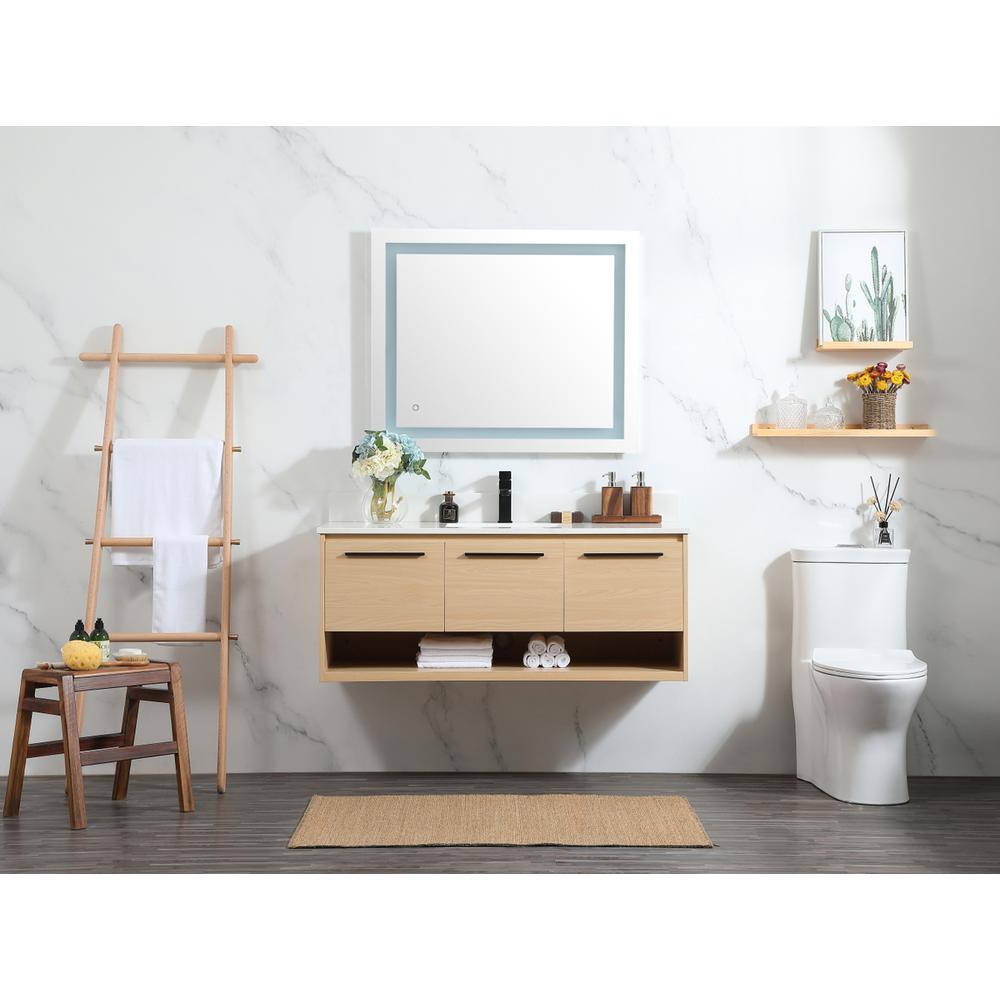 48 Inch Single Bathroom Vanity In Maple With Backsplash. Picture 4
