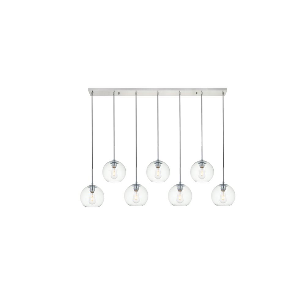 Baxter 7 Lights Chrome Pendant With Clear Glass. Picture 1