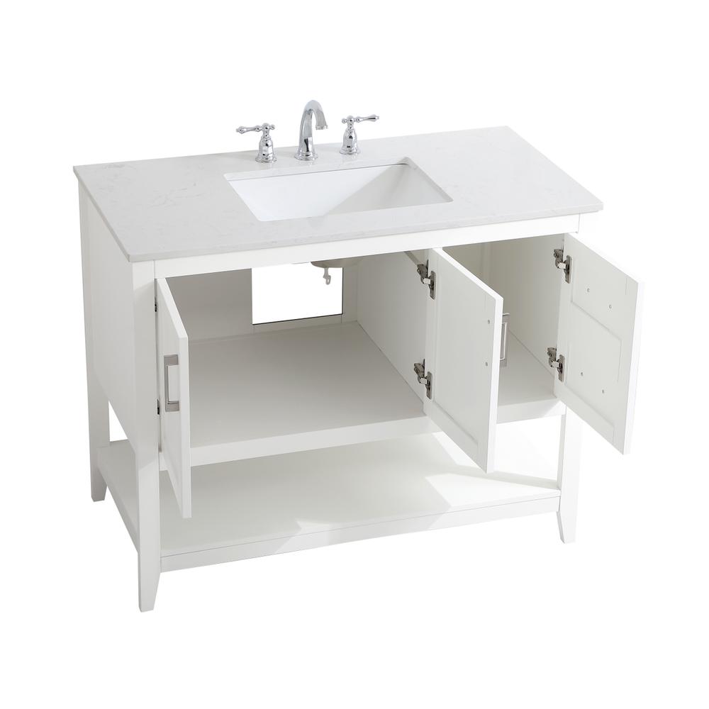 42 Inch Single Bathroom Vanity In White. Picture 9