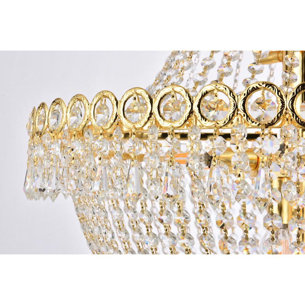 Century 12 Light Gold Chandelier Clear Royal Cut Crystal. Picture 4