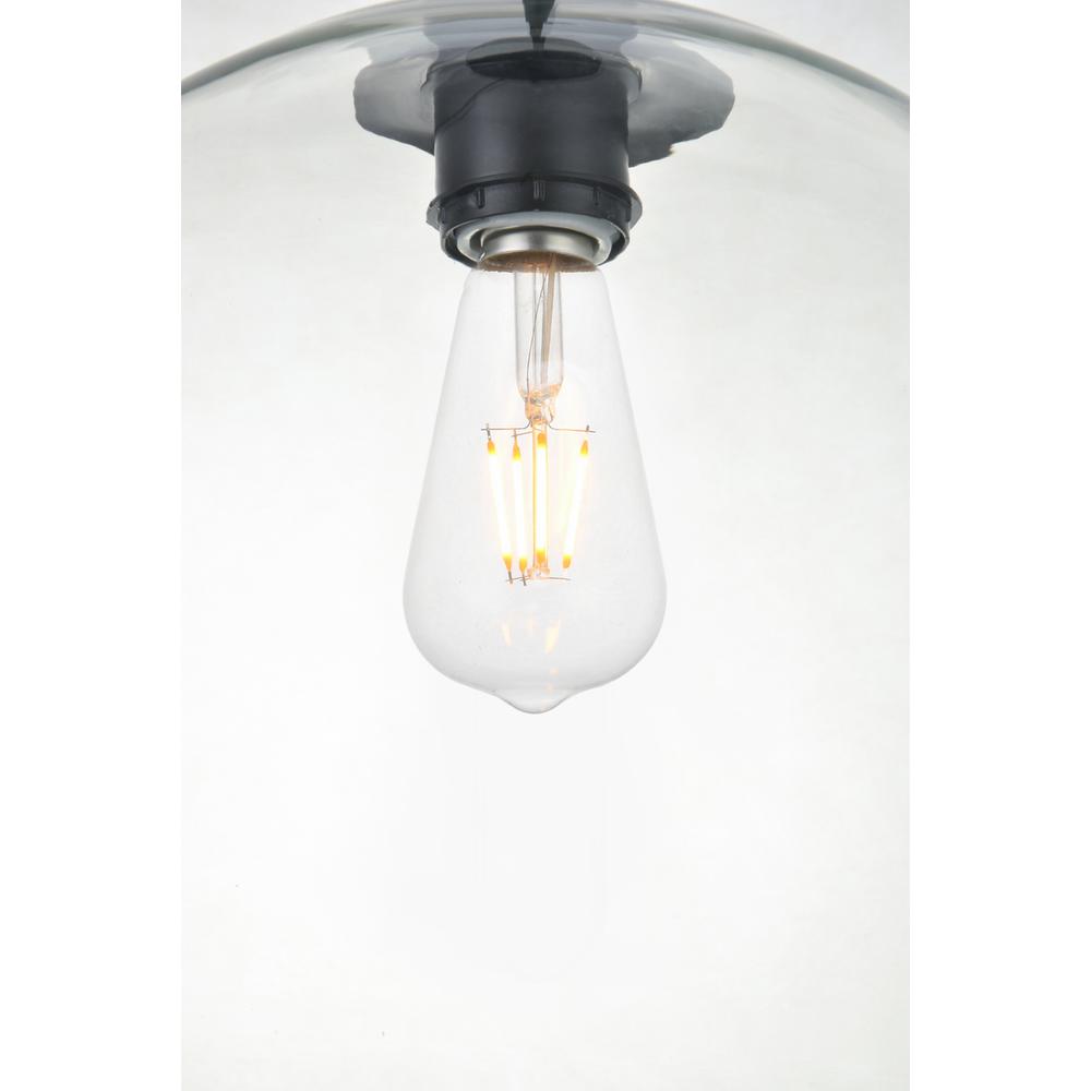 Baxter 1 Light Black Pendant With Clear Glass. Picture 4