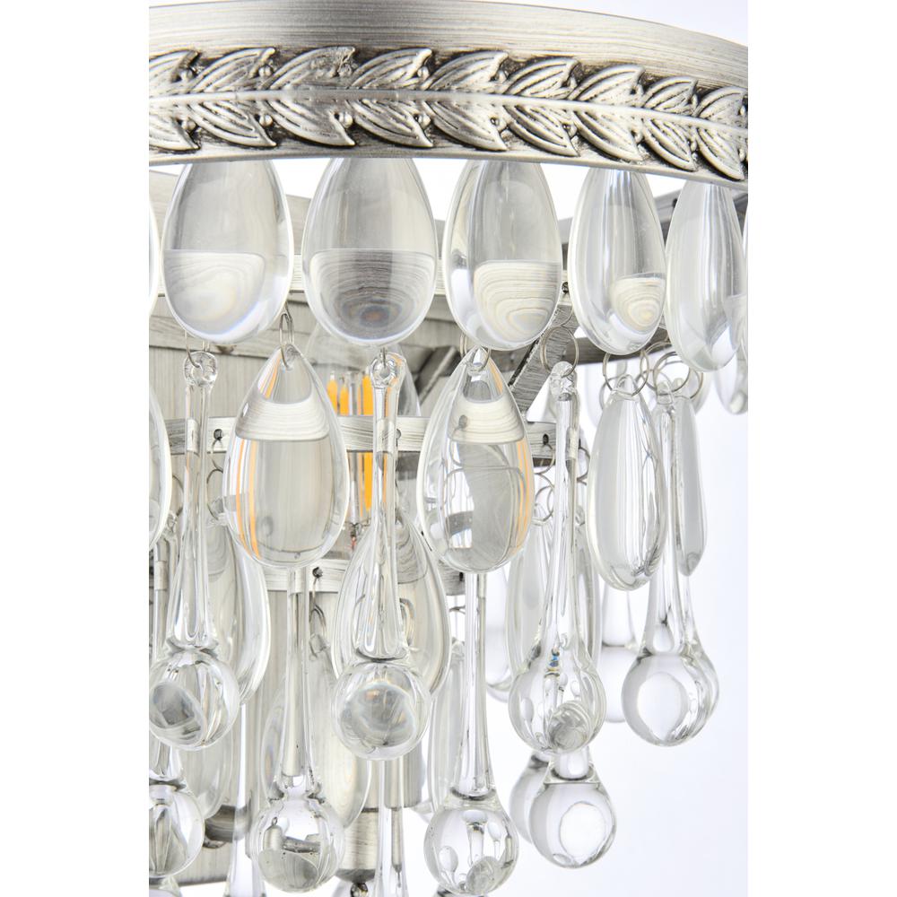 Nordic 1 Light Antique Silver Wall Sconce Clear Royal Cut Crystal. Picture 4