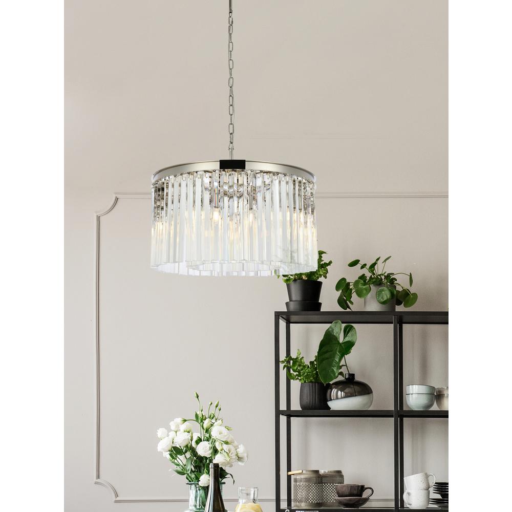 Sydney 8 Light Polished Nickel Chandelier Clear Royal Cut Crystal. Picture 8