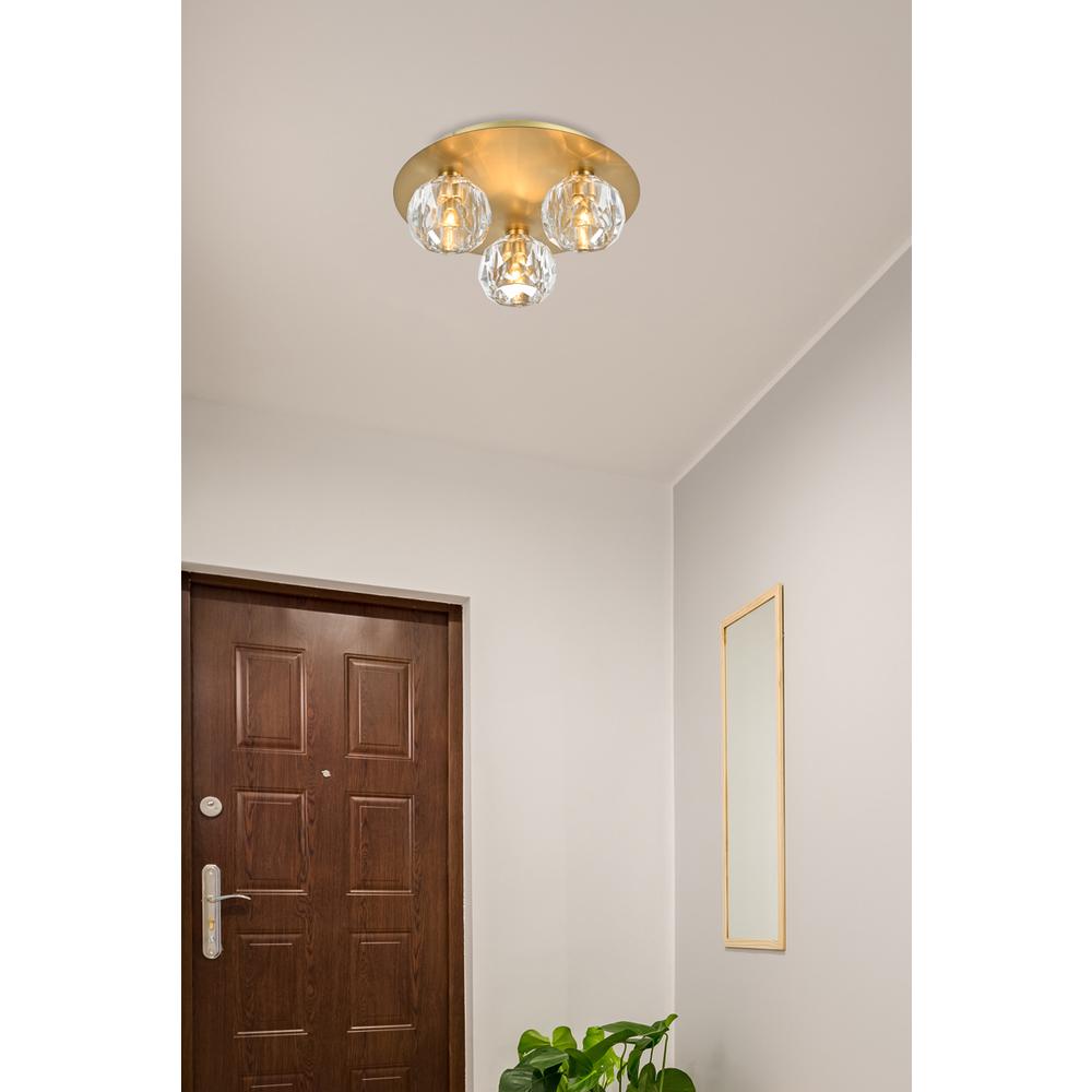 Graham 3 Light Ceiling Lamp In Gold. Picture 7