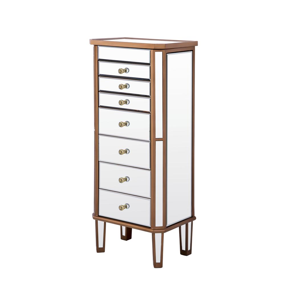 7 Drawer Jewelry Armoire 18 In. X 12 In. X 41 In. In Gold Clear. Picture 4