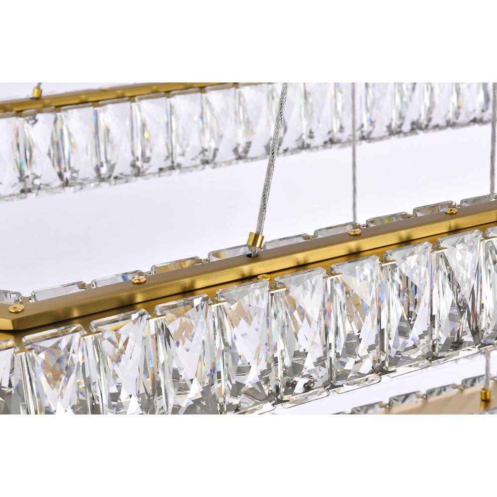 Monroe 50 Inch Led Triple Rectangle Pendant In Gold. Picture 5