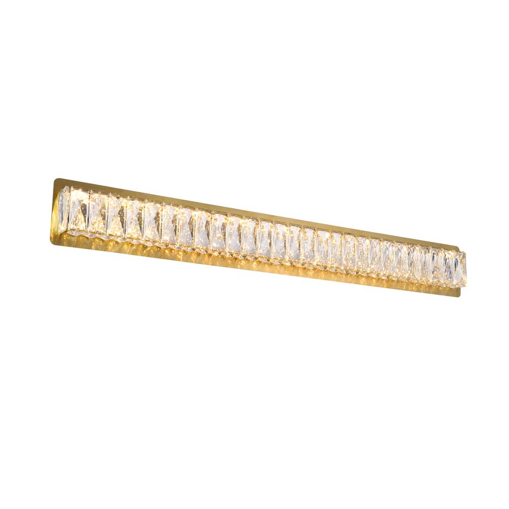 Monroe Integrated Led Chip Light Gold Wall Sconce Clear Royal Cut Crystal. Picture 2