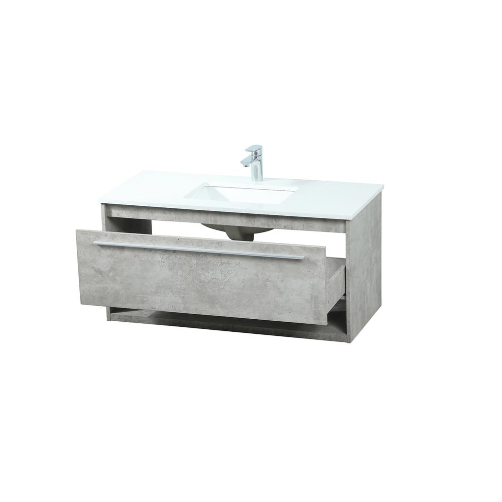 40 Inch Single Bathroom Vanity In Concrete Grey. Picture 9