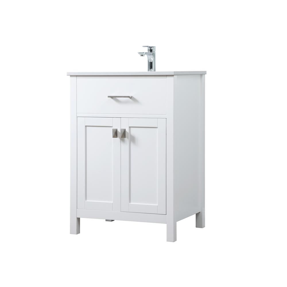 24 Inch Single Bathroom Vanity In White. Picture 7