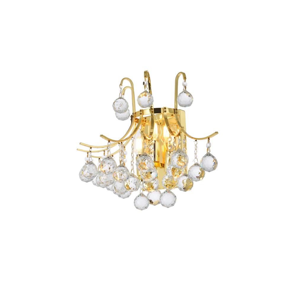 Toureg 3 Light Gold Wall Sconce Clear Royal Cut Crystal. Picture 2