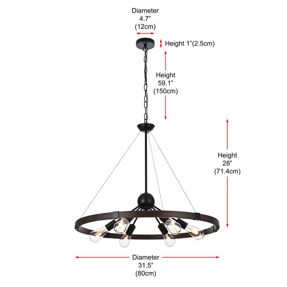 Thora 32 Inch Pendant Light In Weathered Black. Picture 8