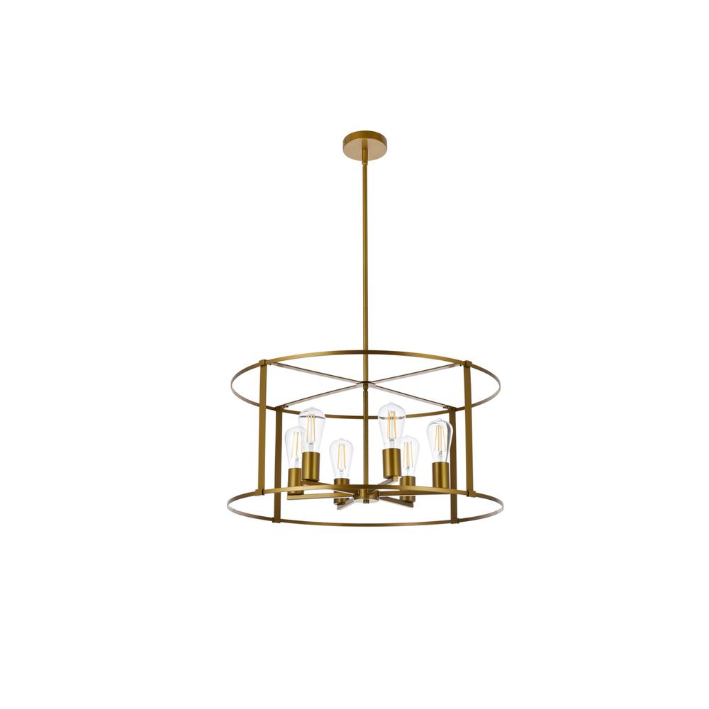 Agnys 6 Lights Pendant In Brass. Picture 6