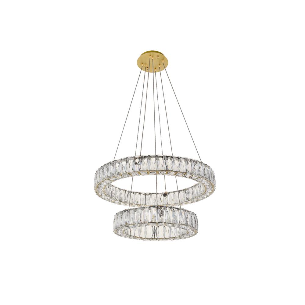 Monroe Integrated Led Chip Light Gold Chandelier Clear Royal Cut Crystal. Picture 6
