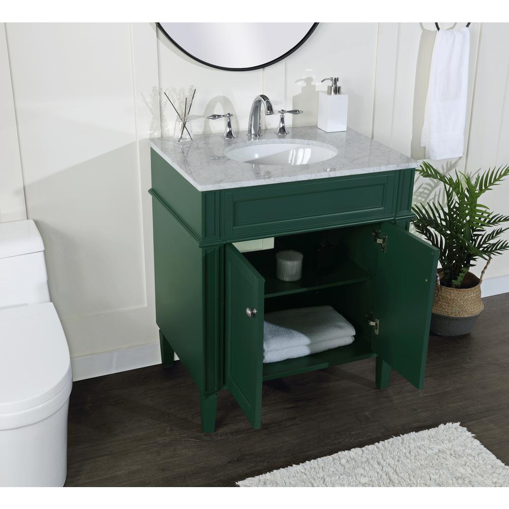 30 Inch Single Bathroom Vanity In Green. Picture 3