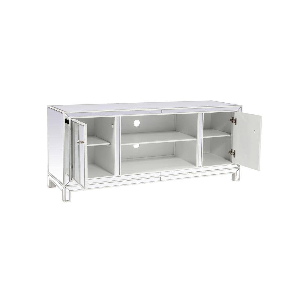 60 In. Mirrored Tv Stand In White. Picture 4
