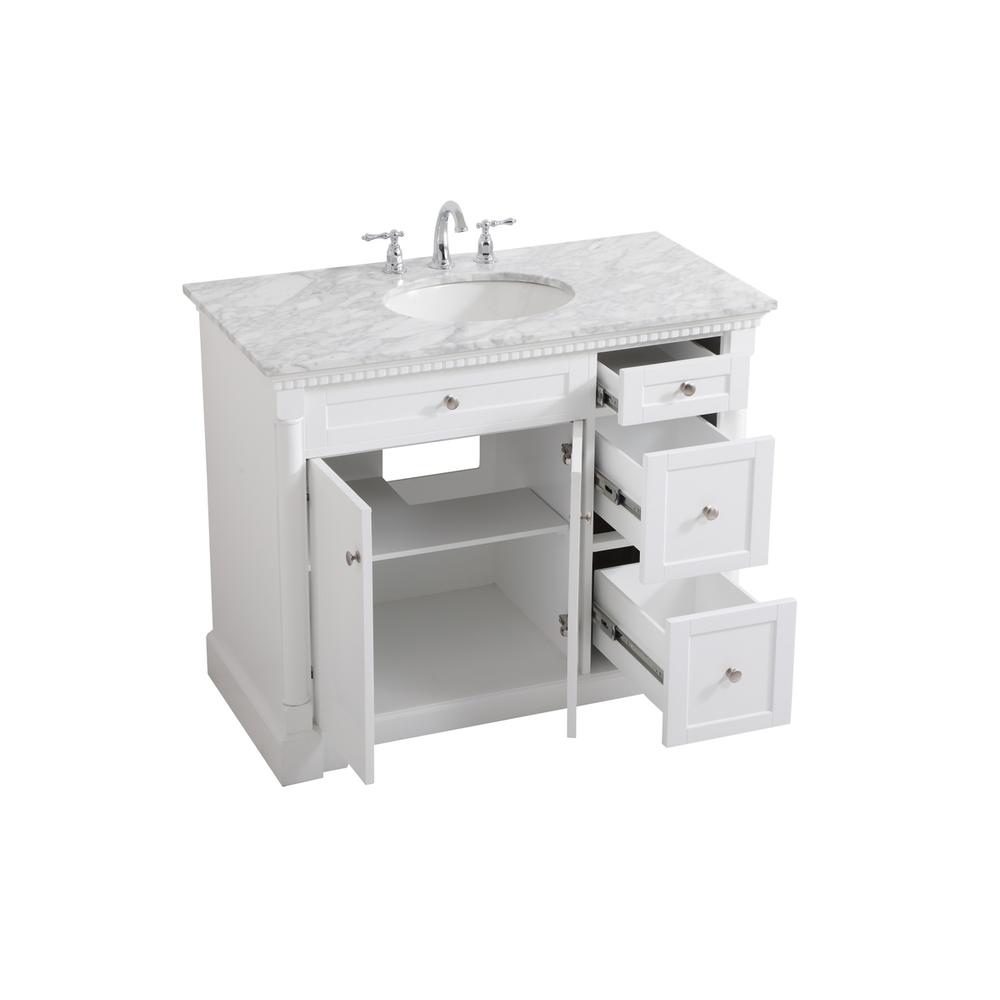 42 Inch Single Bathroom Vanity In  White. Picture 9