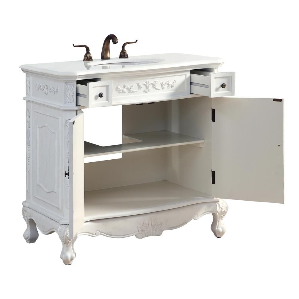 36 Inch Single Bathroom Vanity In Antique White. Picture 3