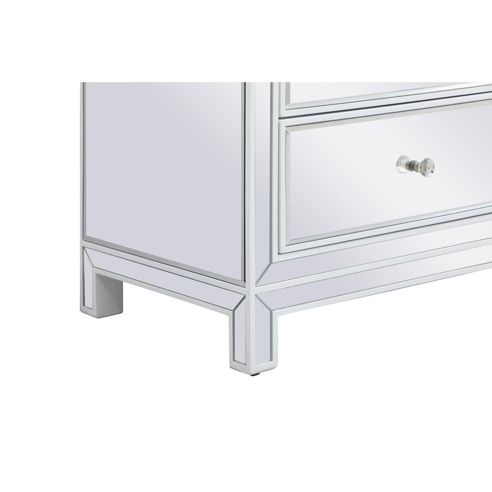 48 Inch Mirrored Six Drawer Cabinet In White. Picture 8