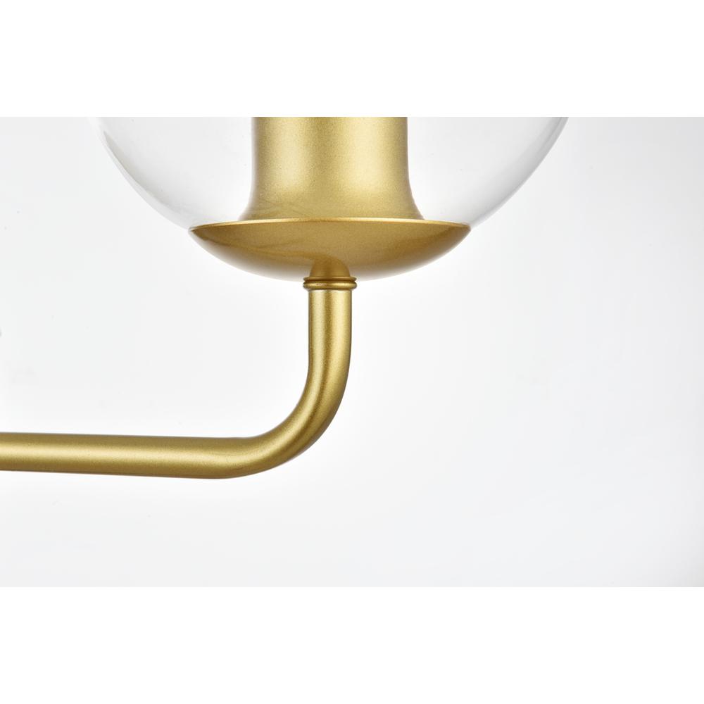 Genesis 3 Light Brass And Clear Bath Sconce. Picture 5