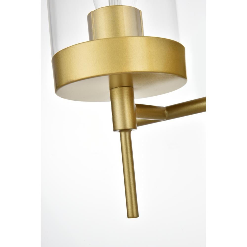 Benny 3 Light Brass And Clear Bath Sconce. Picture 6