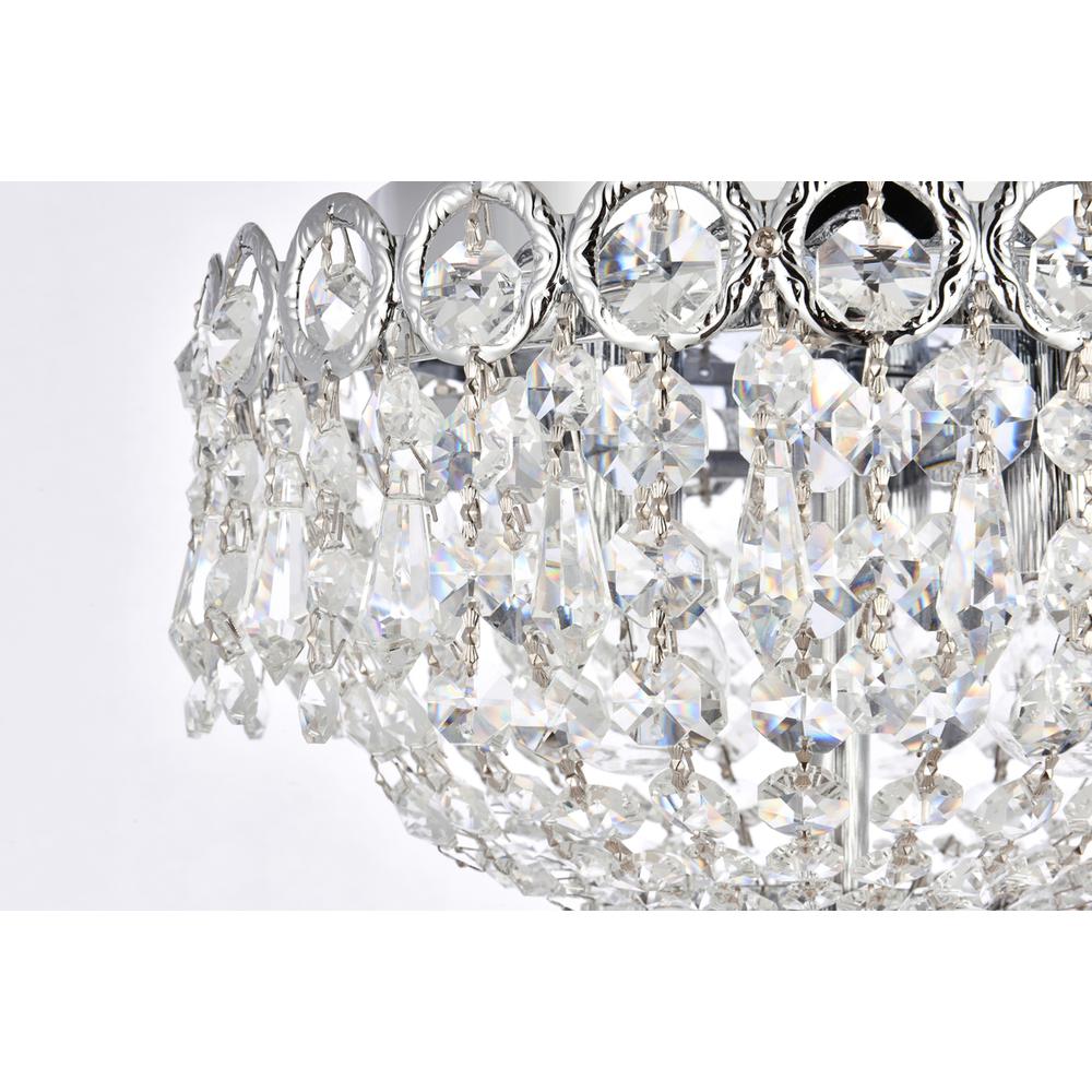 Century 3 Light Chrome Flush Mount Clear Royal Cut Crystal. Picture 5