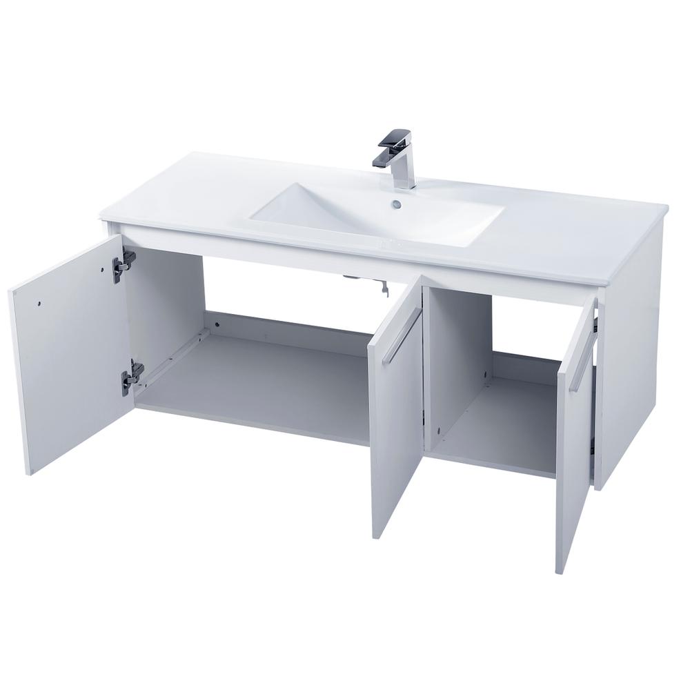 48 Inch  Single Bathroom Floating Vanity In White. Picture 9
