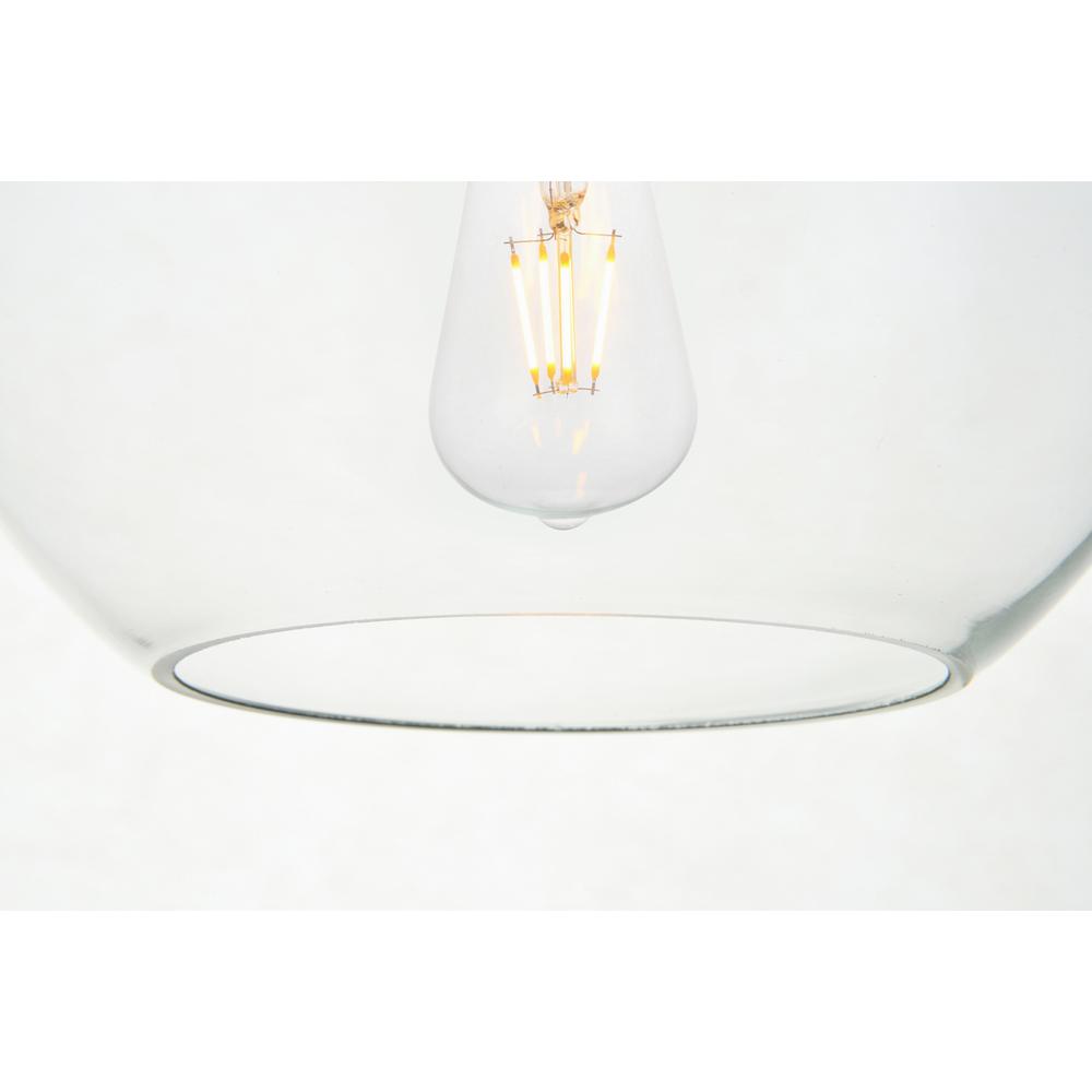 Baxter 3 Lights Brass Pendant With Clear Glass. Picture 4