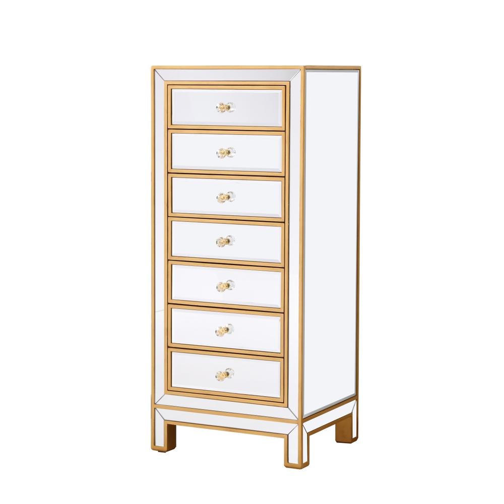 Lingerie Chest 7 Drawers 18In. W X 15In. D X 42In. H In Gold. Picture 4
